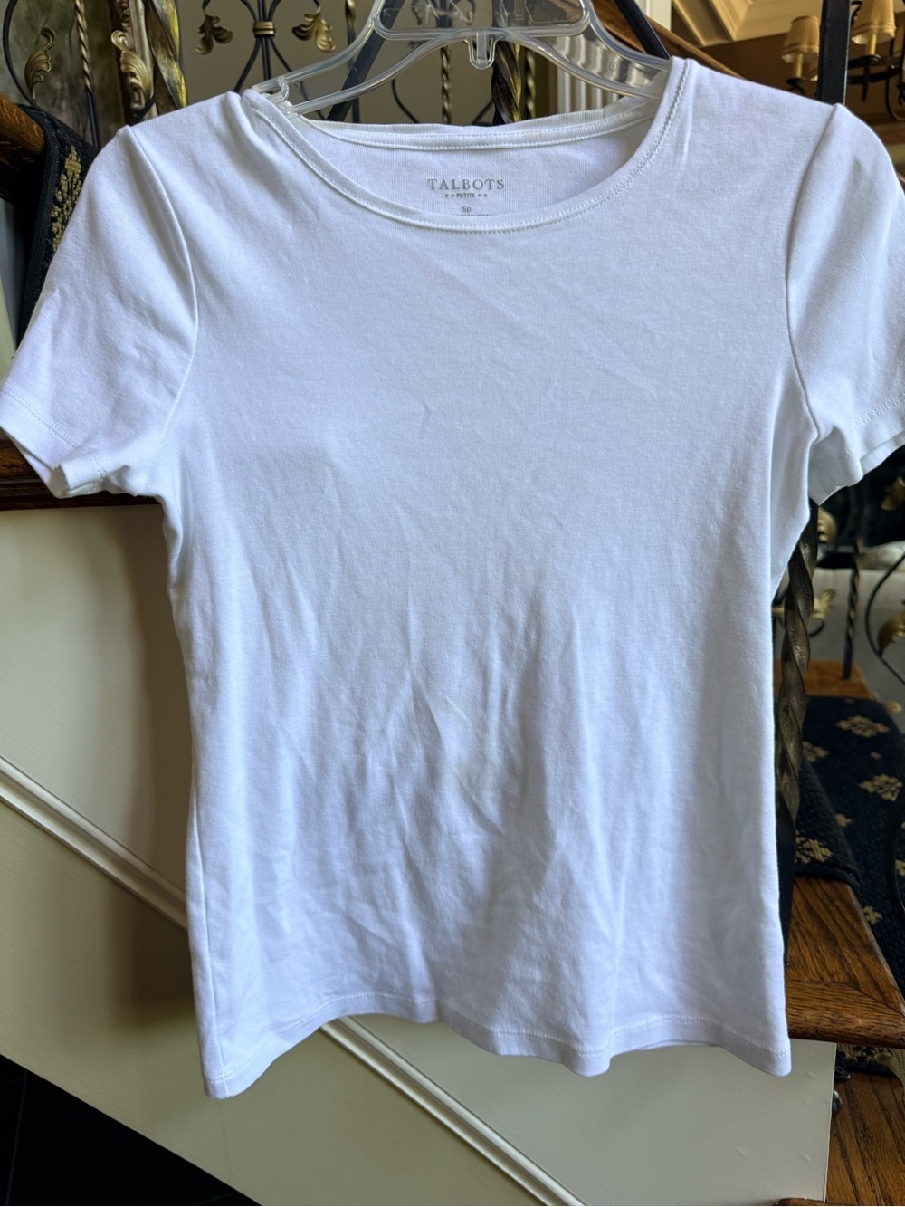 Talbots White Cotton short sleeve tee. SP EUC